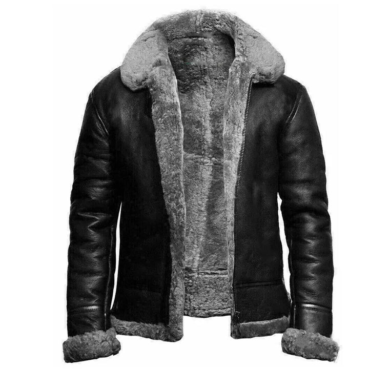 Leather winter coat