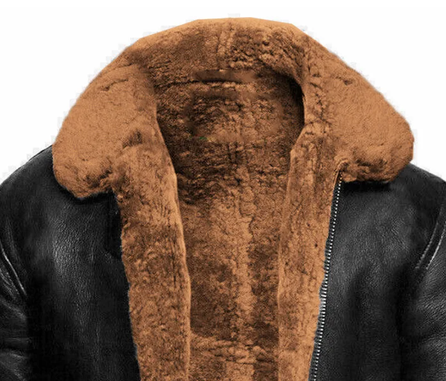 Leather winter coat