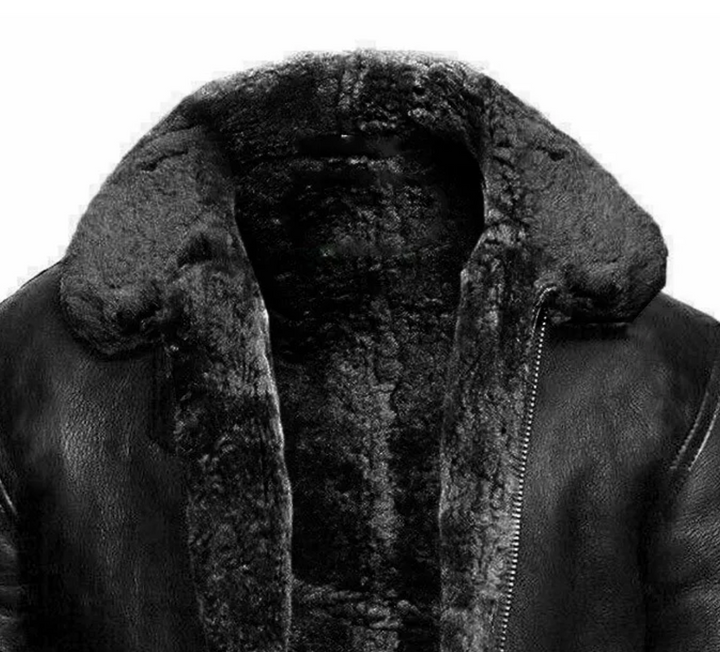 Leather winter coat