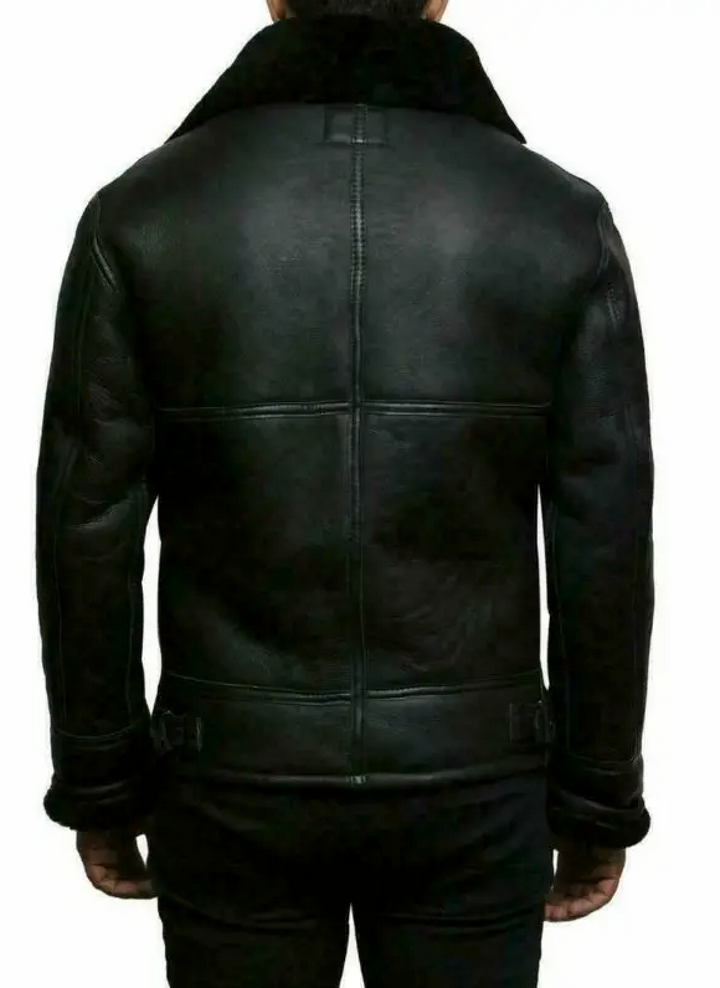 Leather winter coat