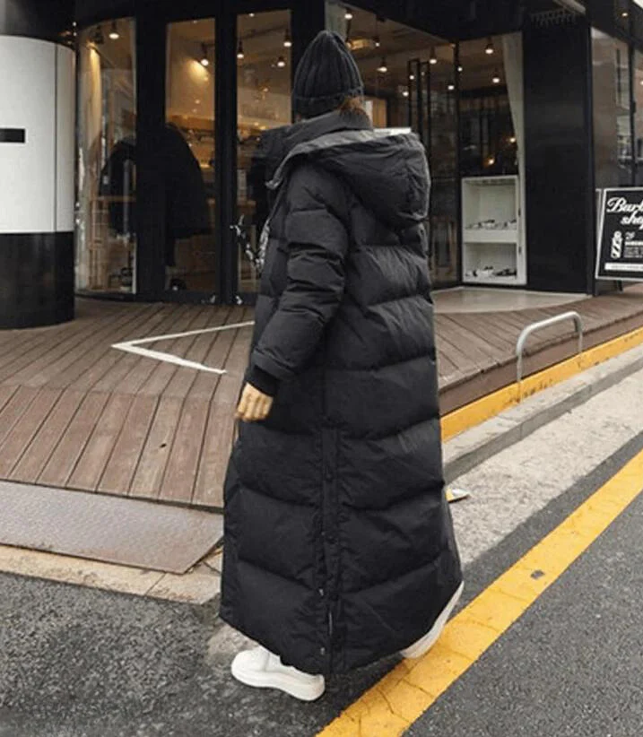 | Long Down Jacket with Hood for Women