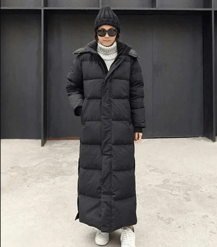 | Long Down Jacket with Hood for Women