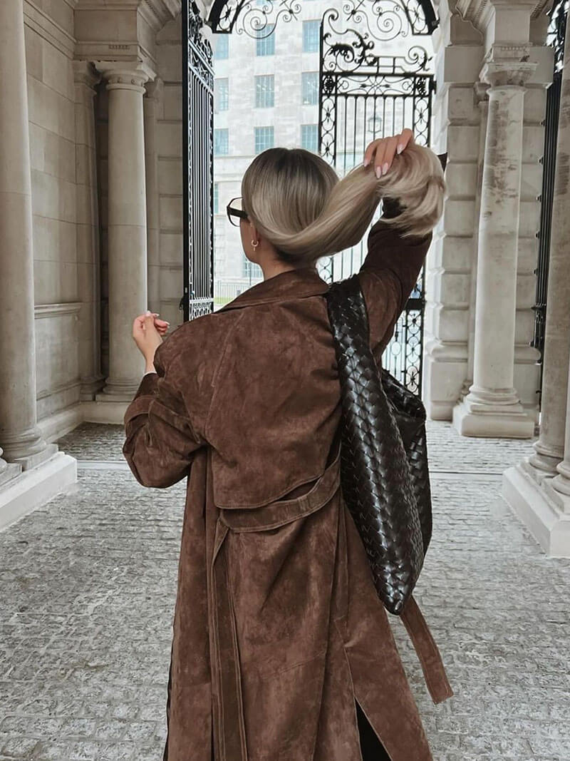 Suede Trench coat