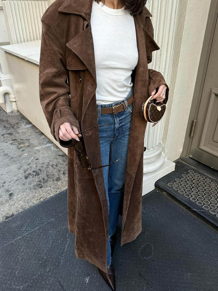 Suede Trench coat