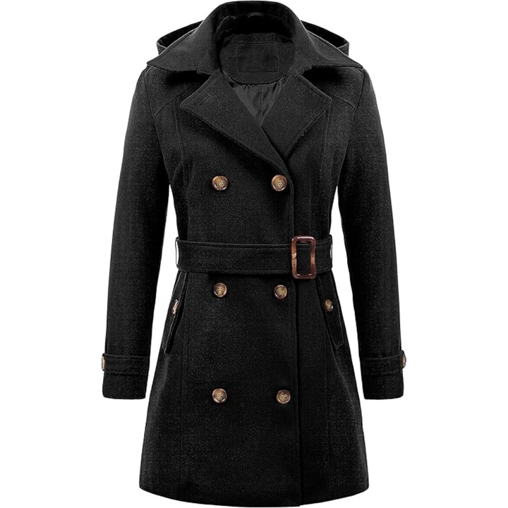 Quilted winter Trench coat with hood