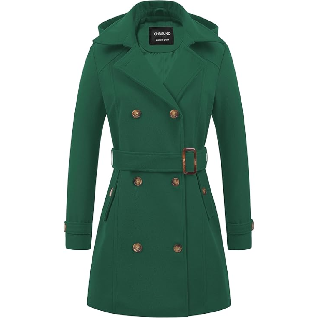 Quilted winter Trench coat with hood