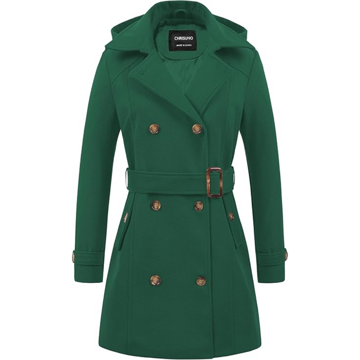 Quilted winter Trench coat with hood