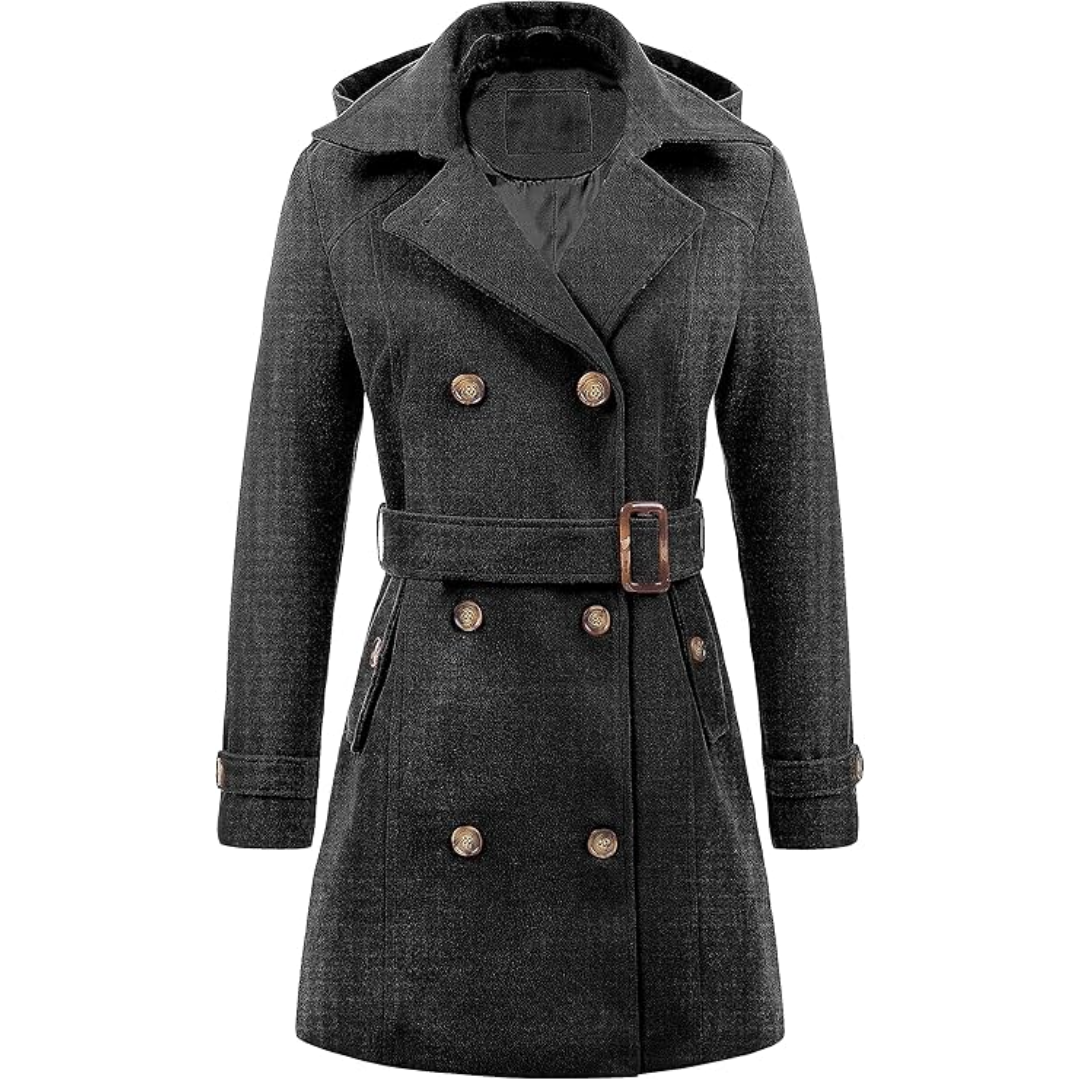Quilted winter Trench coat with hood