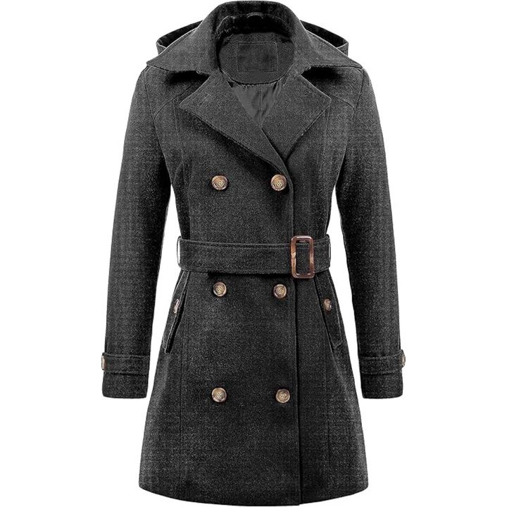 Quilted winter Trench coat with hood