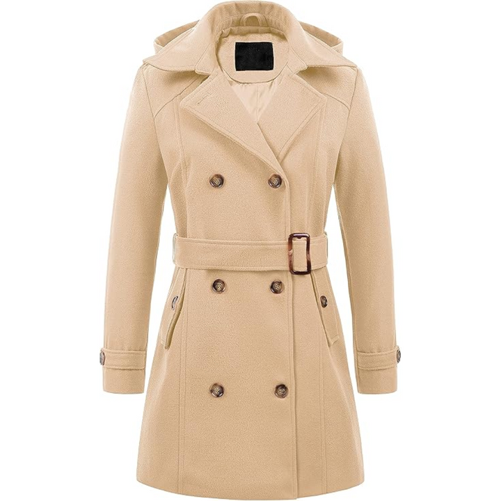 Quilted winter Trench coat with hood