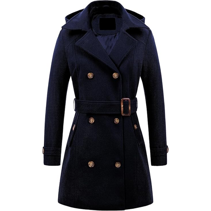 Quilted winter Trench coat with hood