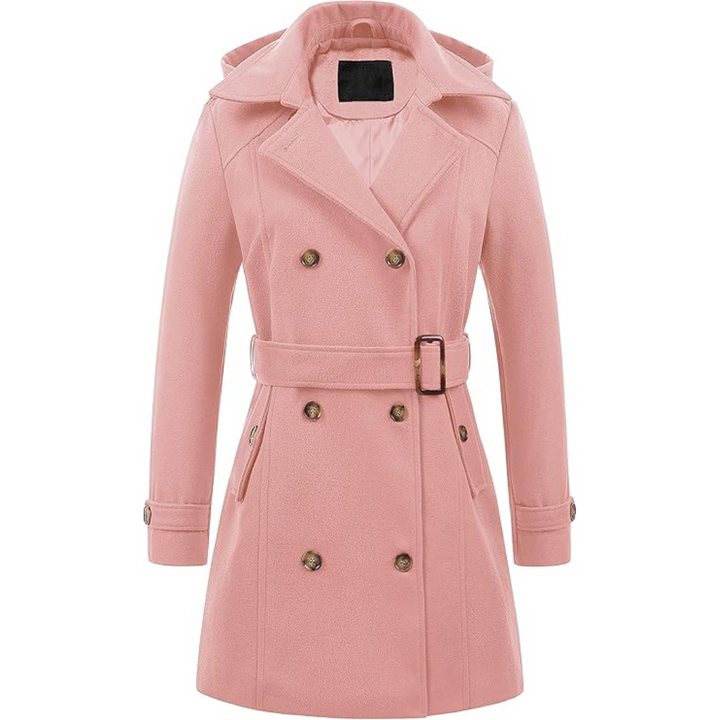 Quilted winter Trench coat with hood