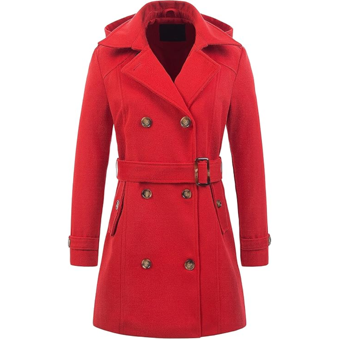 Quilted winter Trench coat with hood