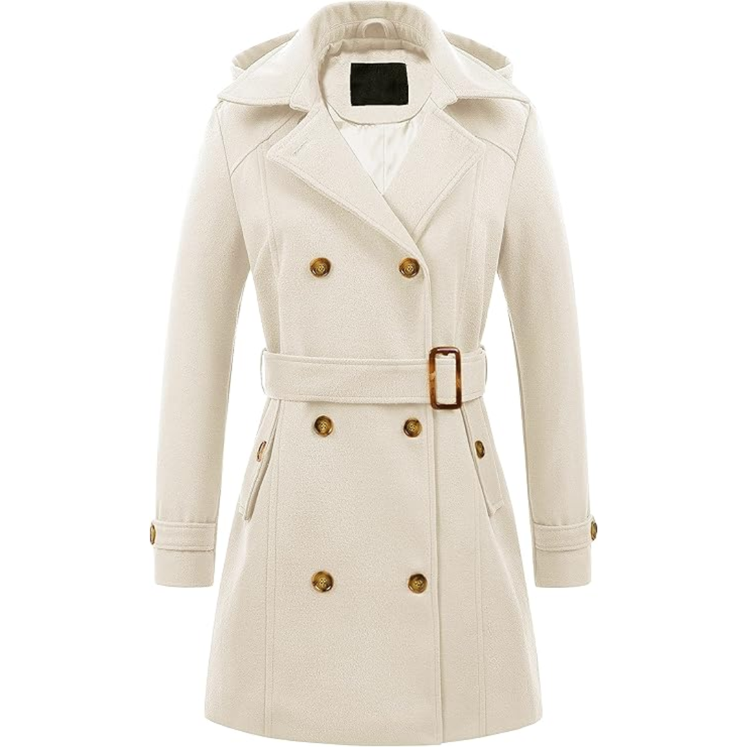 Quilted winter Trench coat with hood