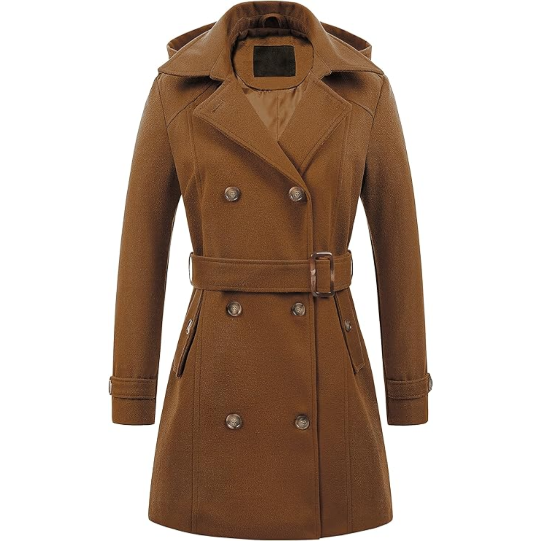 Quilted winter Trench coat with hood