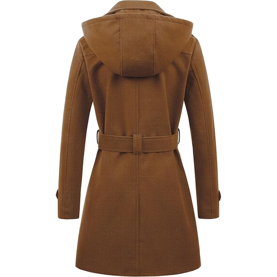 Quilted winter Trench coat with hood