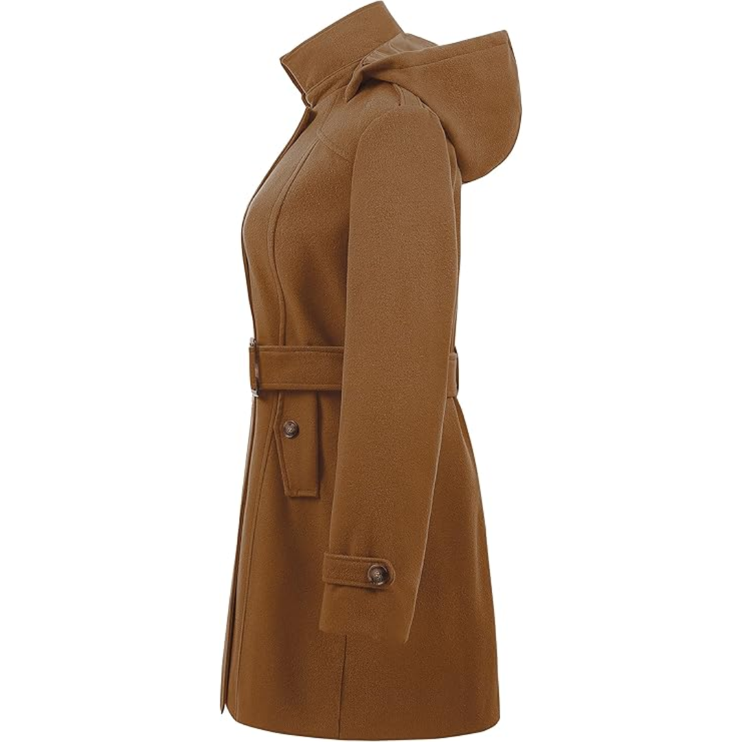 Quilted winter Trench coat with hood
