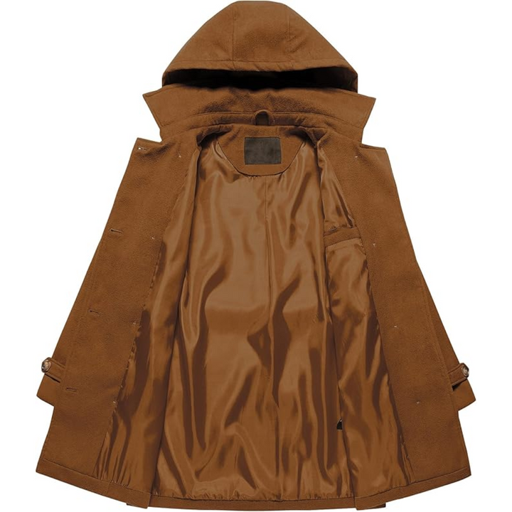 Quilted winter Trench coat with hood