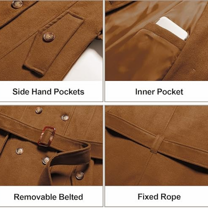 Quilted winter Trench coat with hood