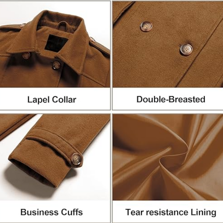 Quilted winter Trench coat with hood