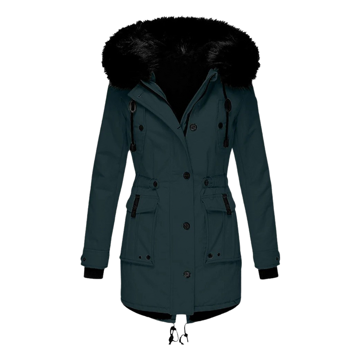 winter coat with long sleeves with hood