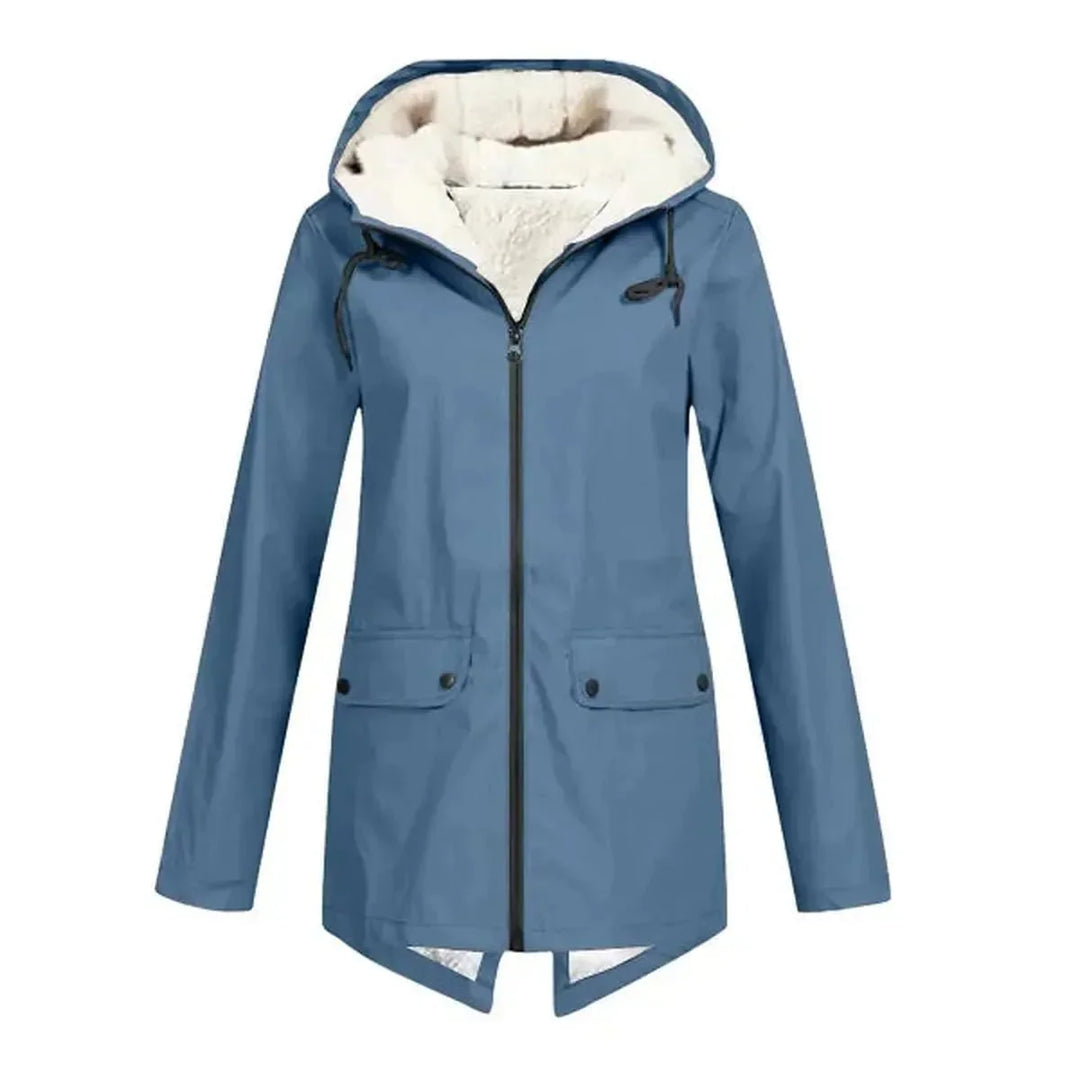 water-repellent Hat Trench coat with fleece Lining