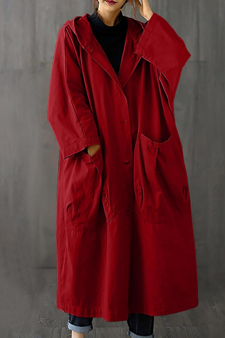 Oversized windbreaker in Burgundy