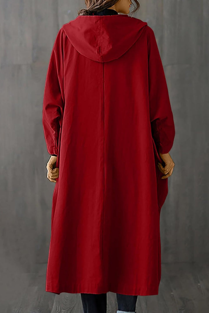 Oversized windbreaker in Burgundy