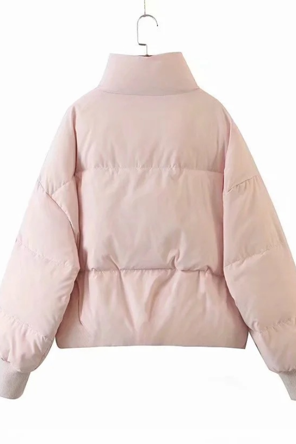| Collar Zip Pocket Thick Warm Cotton Jacket