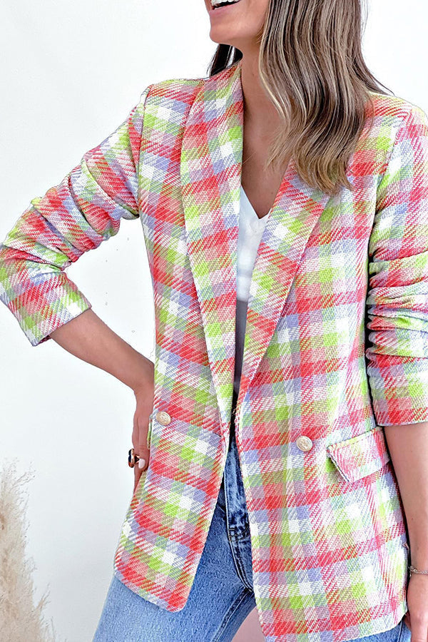Arm pockets Prwted Double button casual jacket