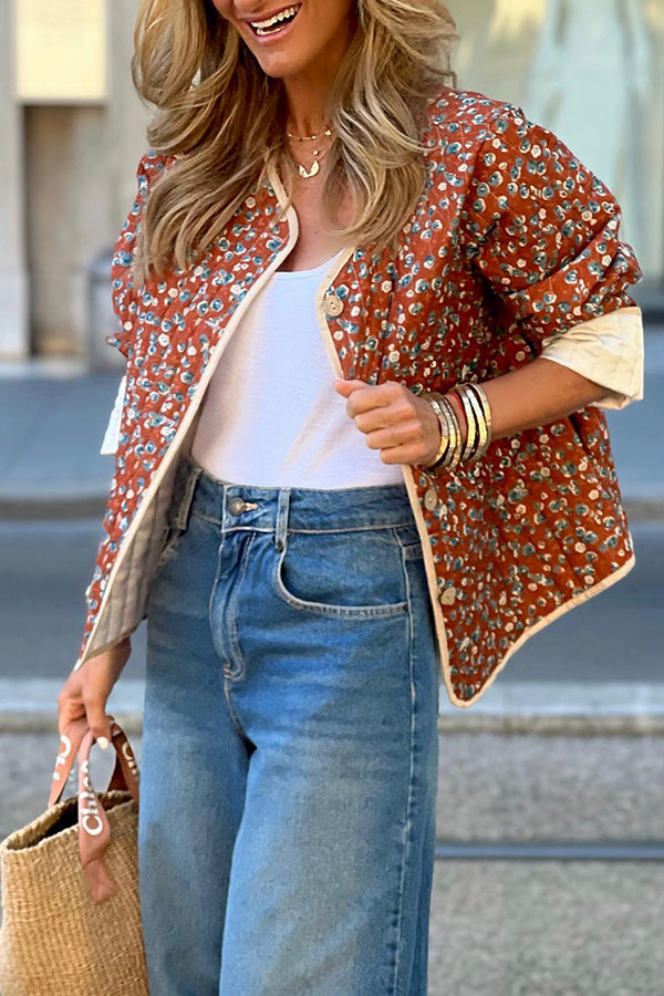 Cotton Floral contrast cotton jacket