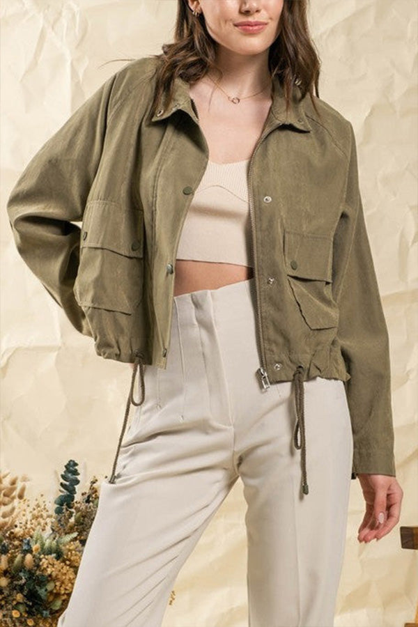 IN check Lapel double-button Two-pocket Midi jacket