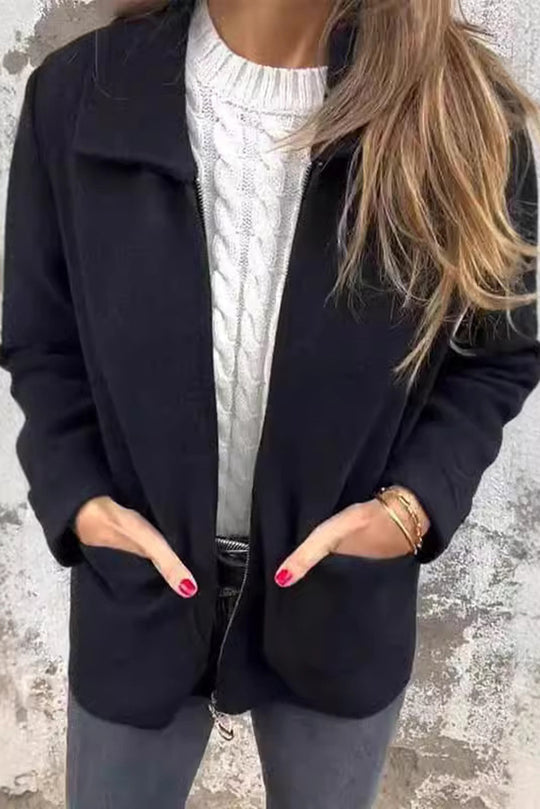 color Revers zip pocket casual jacket