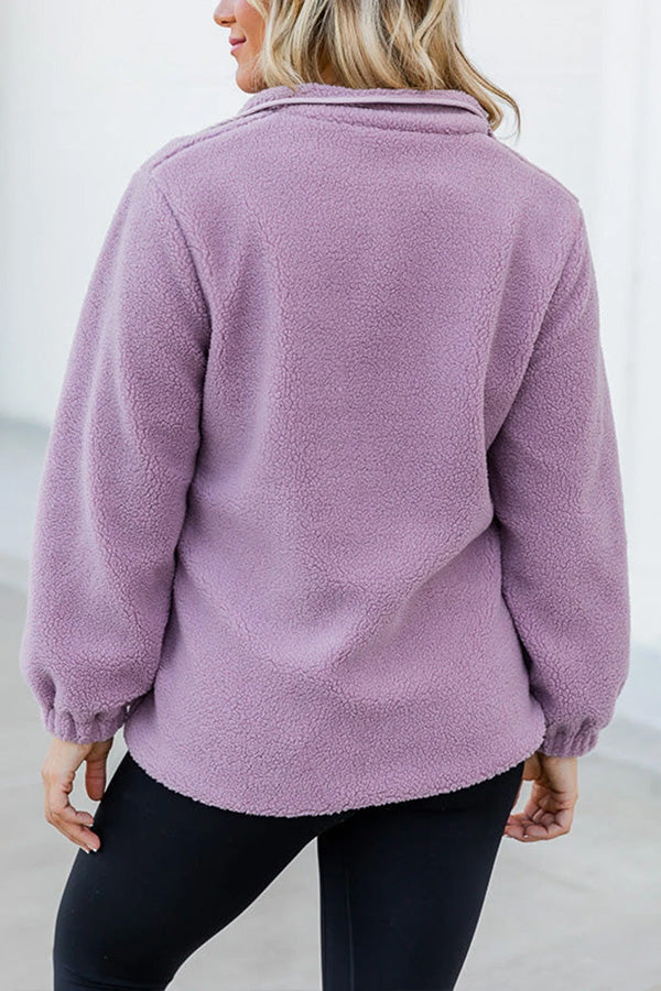 Sherpa contrast Trim zip pocket jacket
