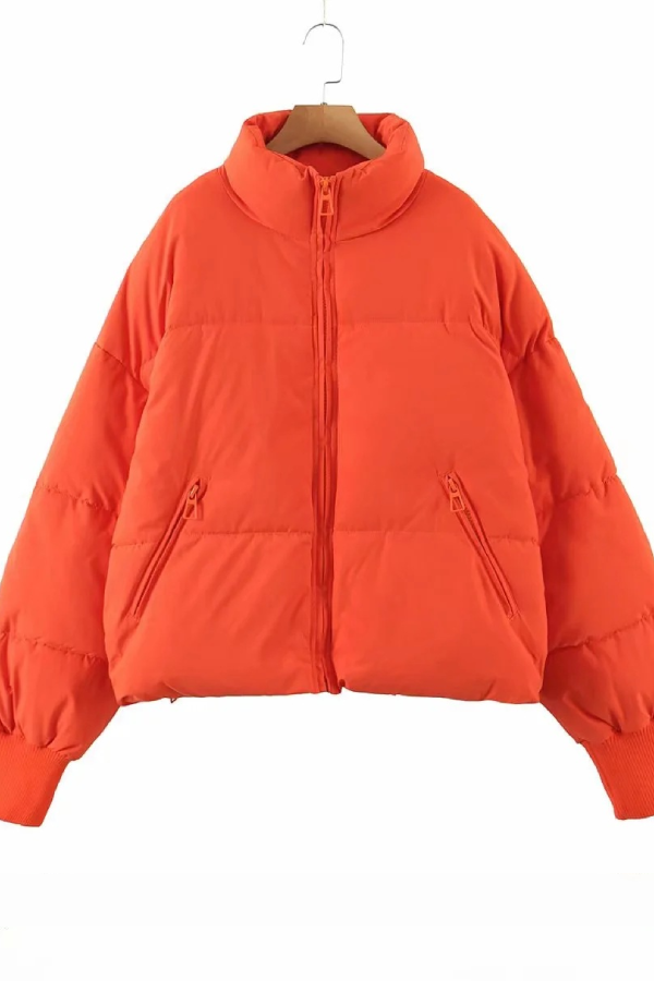 | Collar Zip Pocket Thick Warm Cotton Jacket