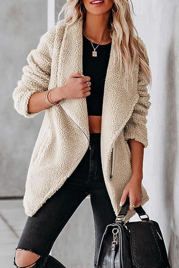 Casual Lamb leather jacket with zipped pockets and boxy suede jacket