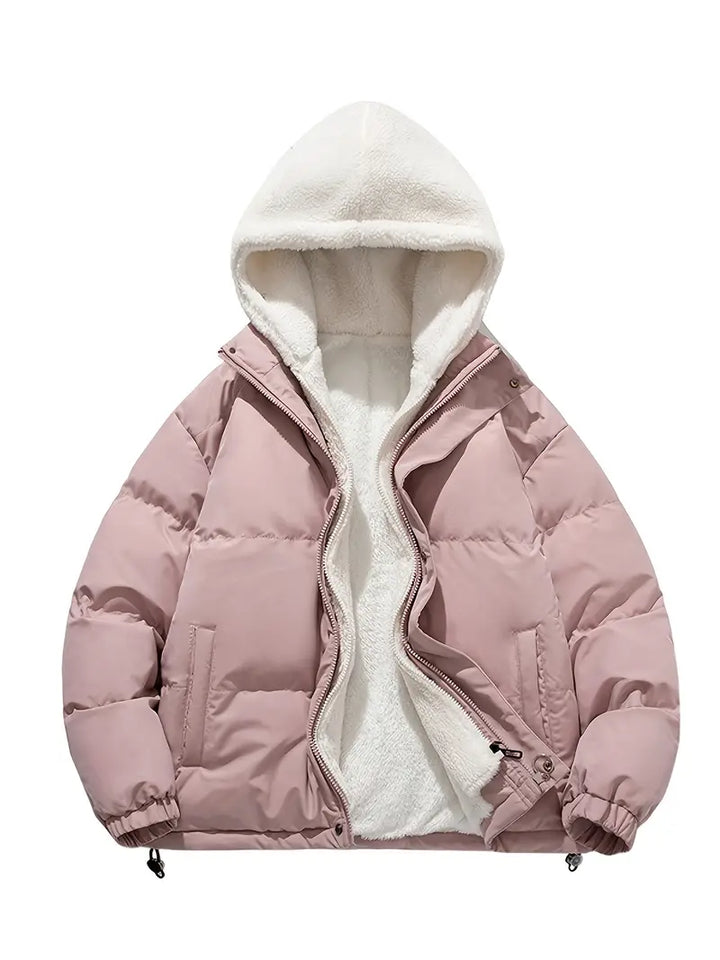 fleece jacket winter with hood - stylish and warm for winter