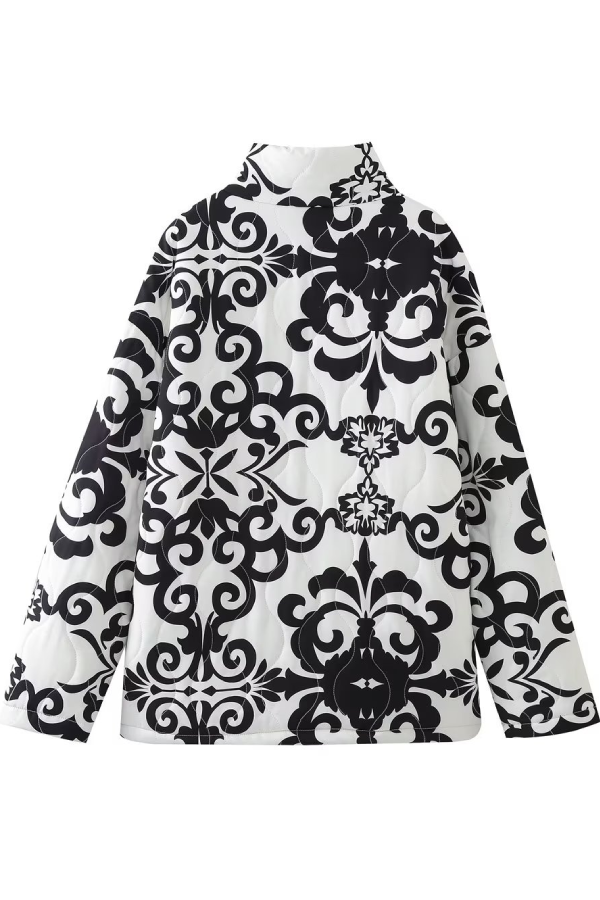 Collar Prwted casual cotton jacket