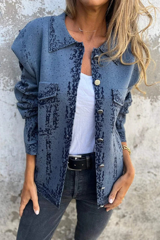 Revers Metal Buckle casual Loose jacket