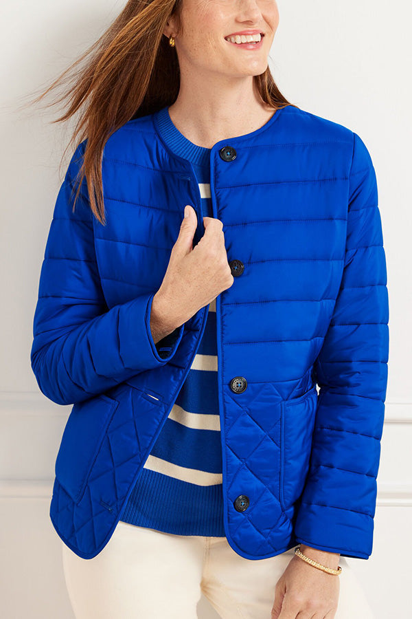 Collarless jacket