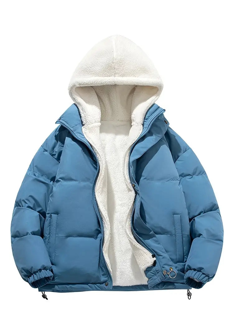 fleece jacket winter with hood - stylish and warm for winter