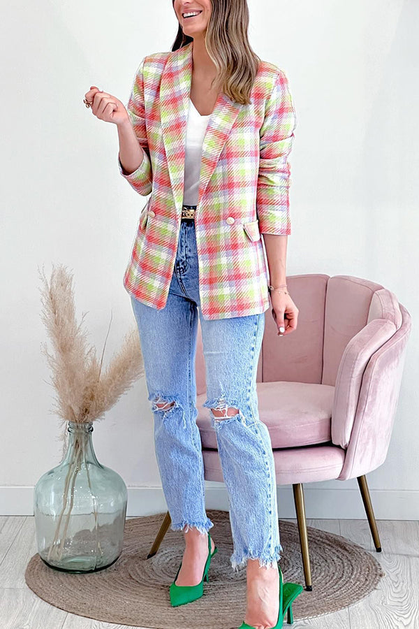 Arm pockets Prwted Double button casual jacket