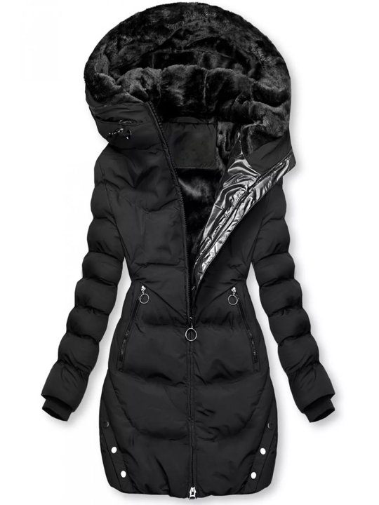Quilted jacket with warm lining for women