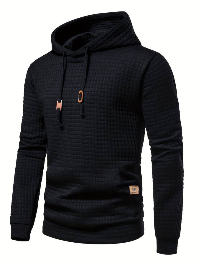 | Casual Waffle Pattern Hoodie for Men