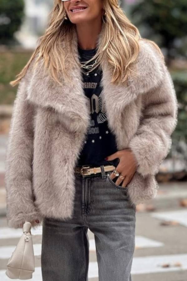 Short fashionable Fox Fur coat