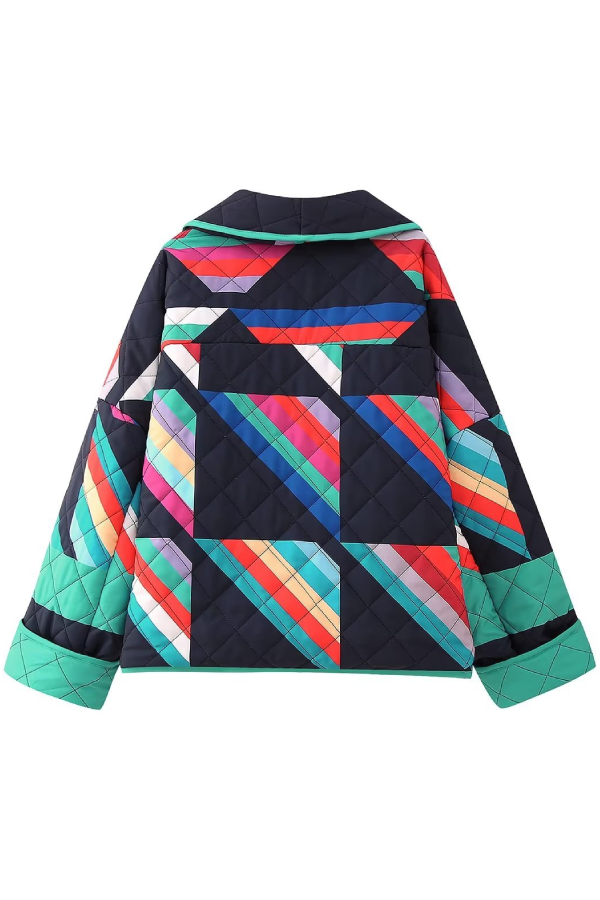 Prwted Patchwork cotton jacket