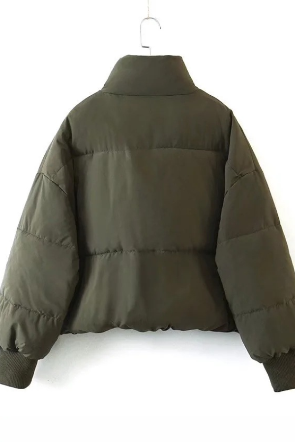 | Collar Zip Pocket Thick Warm Cotton Jacket