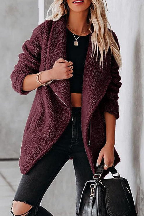 Casual Lamb leather jacket with zipped pockets and boxy suede jacket
