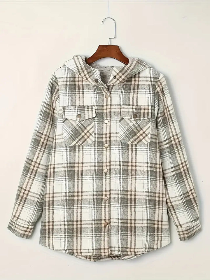 winter in check zip jacket