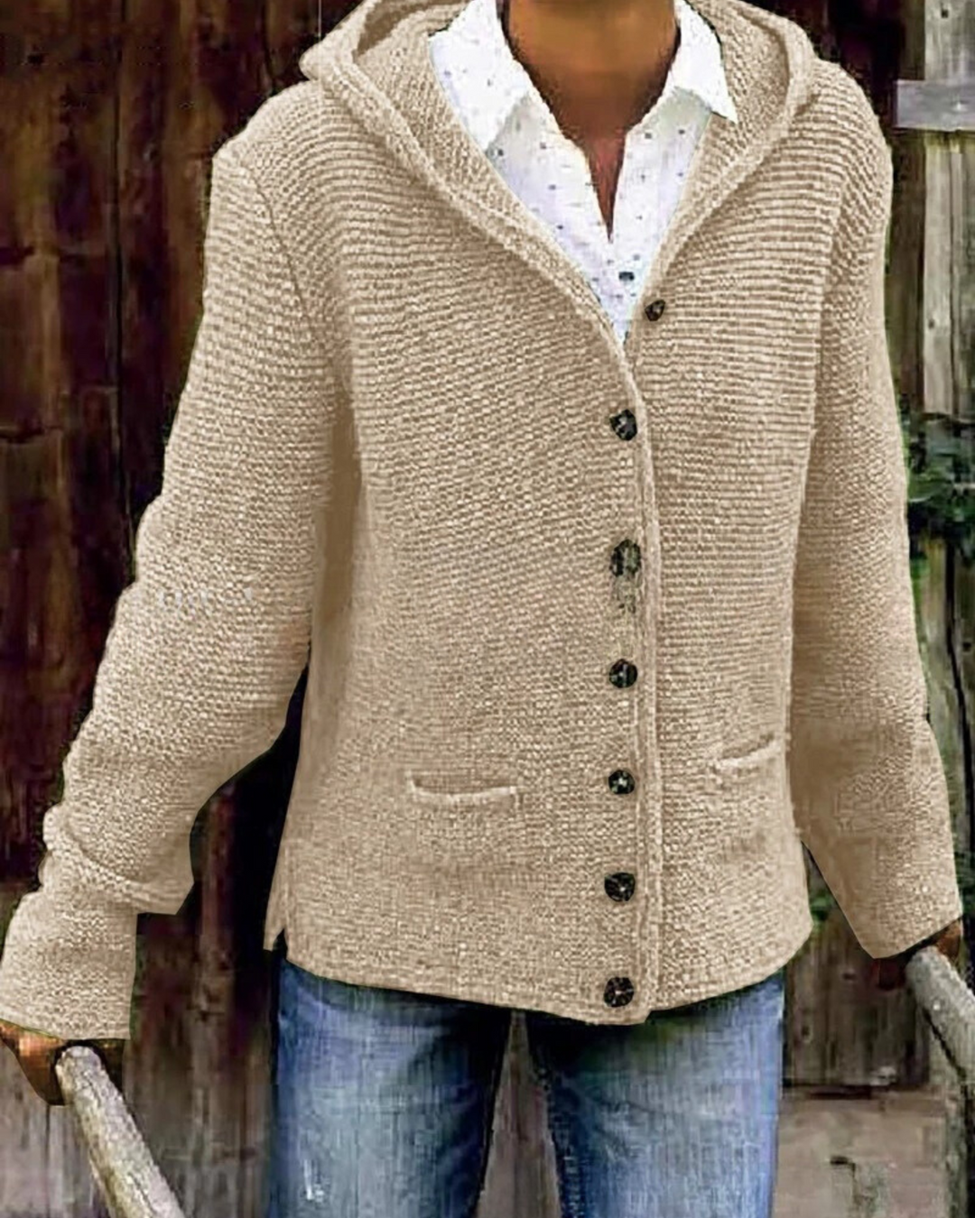Jacket with hood and pockets